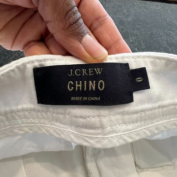 J.Crew Chino Cropped Pants White Rolled Cuffs 100% Cotton Zip Fly - Picture 6 of 16